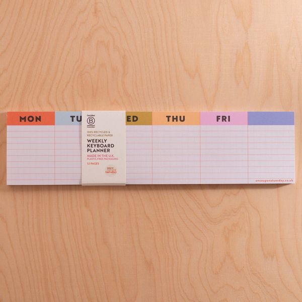 Keyboard Weekly Planner Pad | Colourful Grid