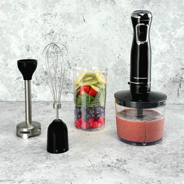 Hamilton Beach Essentials Food Prep Set, 4 in 1 Blender, Deep Fill Sand wich Toaster, 1.8L Slow Cooker - Black