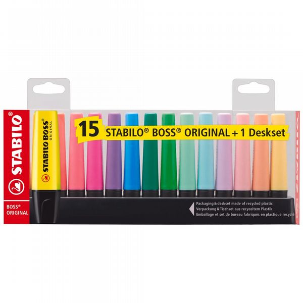 Stabilo Boss Highlighter Assorted Pack of 15