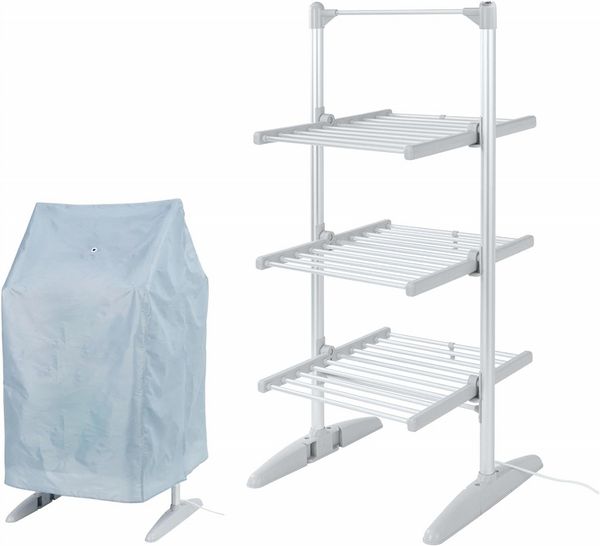 Rediffusion Compact 3 Tier Heated Clothes Airer With Cover