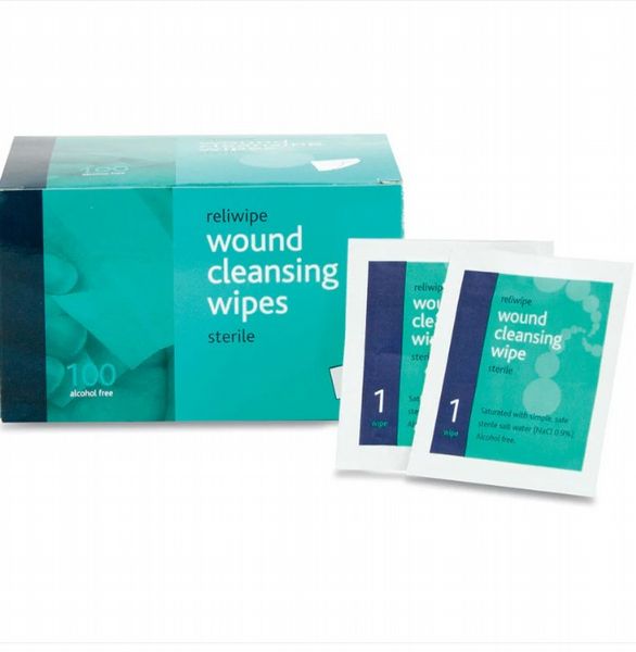 Reliwipe Moist Saline Cleansing Wipes - Pack of 100